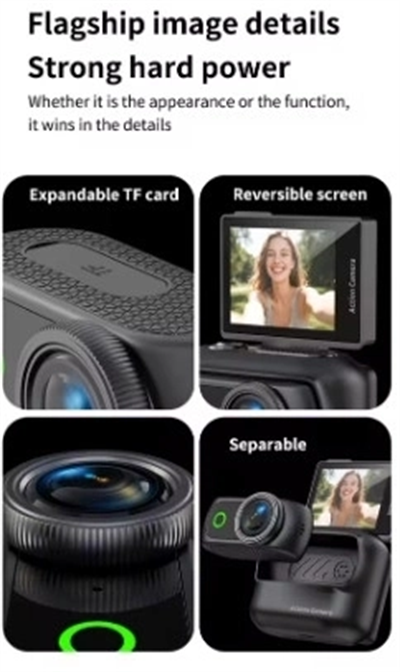 1080p Dijital Video Kamera (32gb) Kart Dijital Vlog Fotoğraf Makinesi  Türkçe  Siyah