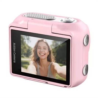 1080p Dijital Video Kamera (32gb) Kart Dijital Vlog Fotoğraf Makinesi  Türkçe Pembe