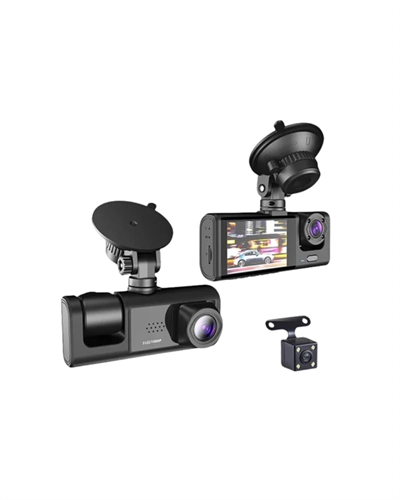 1080p Ön + 720p Arka & İç Kamera – Suya Dayanıklı Araç Güvenlik Kamerası