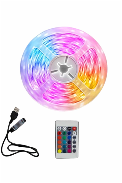 10M Şerit Led İç Mekan Renkli Rgb Şerit Led Kumandalı