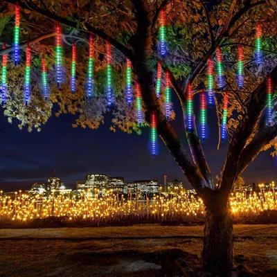 10'lu 45 CM Uzunluğunda Plastik Meteor 2m Kablo LED USB RGB Ağaç Işığı – Renk Değiştiren Asmalı Dekoratif Bahçe ve Dış Mekan Aydınlatması (3936)