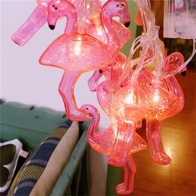 10'lu Pilli Led Flamingo Dekoratif Işık Zinciri Aydınlatma 1,5 Mt Bx40