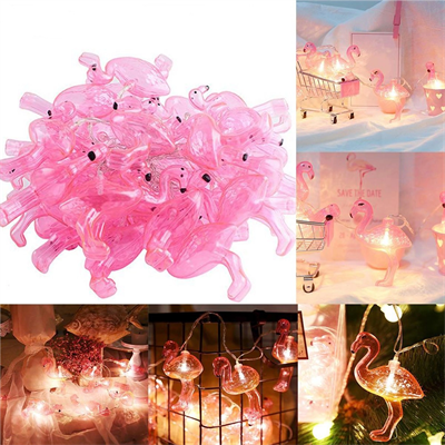 10'lu Pilli Led Flamingo Dekoratif Işık Zinciri Aydınlatma 1,5 Mt Bx40