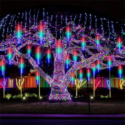 10lu 45 CM Uzunluğunda Plastik Meteor 2m Kablo LED USB RGB Ağaç Işığı – Renk Değiştiren Asmalı Dekoratif Bahçe ve Dış Mekan Aydınlatması