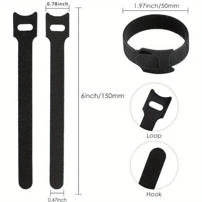 10lu Cırt Cırtlı Kablo Düzenleyici Seti - 15cm