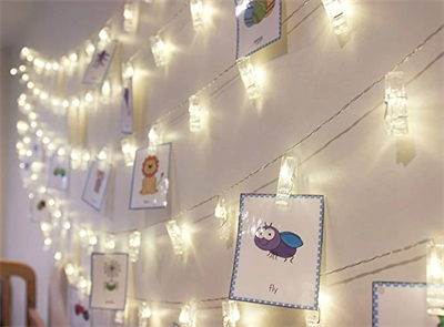 10lu Led Işıklı Fotoğraf Mandalları