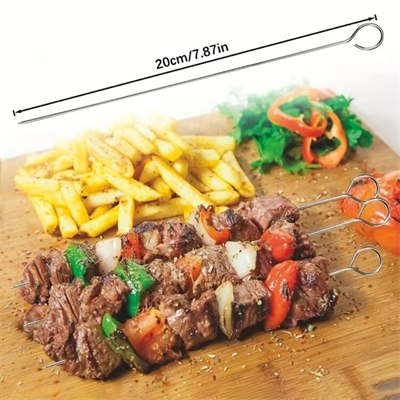 10lu Paslanmaz Çelik Şiş Seti (20 cm) - Airfryer & Mangal