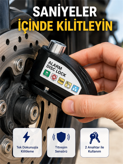 110 dB Alarm Disk Kilidi Motosiklet Scooter Bisiklet Güvenlik Yeni Nesil