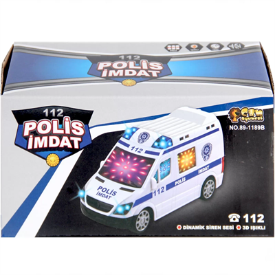 112 Polis İmdat 3D Işıklı Sesli Polis Aracı