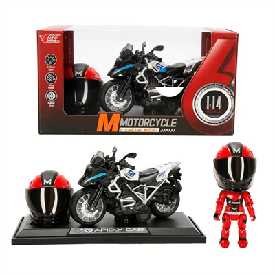1:14 Sesli ve Işıklı BMW Off-Road Die Cast Çek Bırak Motosiklet - 1 Adet Stokta Olan Gönderilir