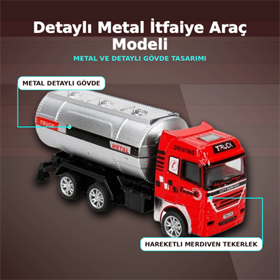 11,5 cm Die-Cast Metal Model Araç - Eco Lounge Serisi - İtfaiye, Tanker veya Kurtarıcı Seçeneği