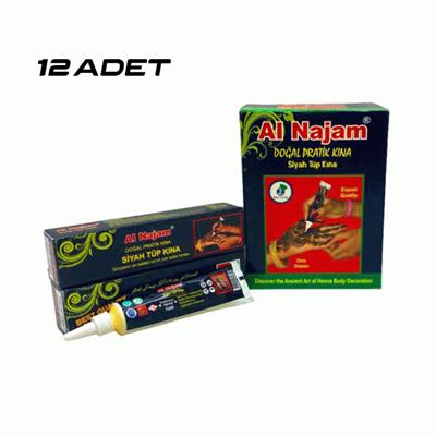 12 ADET AL NAJAM SİYAH TÜP KINA 30GR (3936)