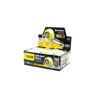 12 Adet 10mt X 25mt Şeffaf Stoplu Şerit Metre Bx40