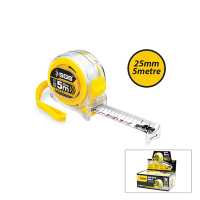 12 Adet 5mt X 25mt Şeffaf Stoplu Şerit Metre Bx40