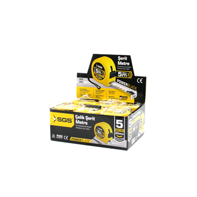 12 Adet 5mt X 25mt Stoplu Şerit Metre Bx40