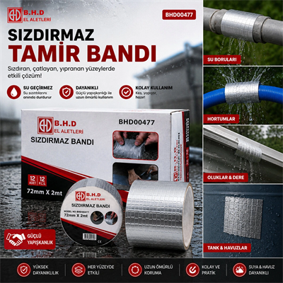 12 Adet 72mmx2mt Su Sızdırmaz Sakız Tamir Bantı Bx40