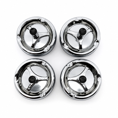 12 Adet Ashtray Yuvarlak - Basmalı Metal Küllük Bx40