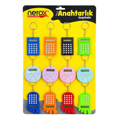 12 Adet Hesap Mak. Anahtarlık Renkli Plastik Nrx-4089 Bx40