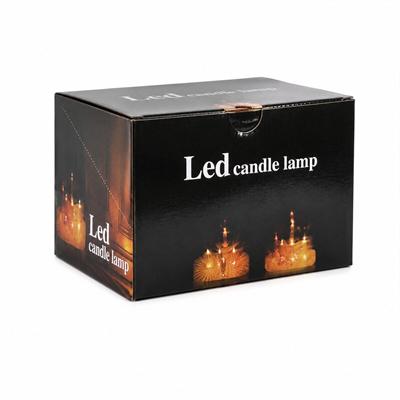 12 Adet Led Candle Kamp Küçük Boy= Çap:5cm - Y: 9cm Pilli Led Mum Mika Kristal Plastik Yakut-13635 Bx40