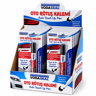 12 Adet Metalik Siyah Oto Rötuş Kalem Fırça Uç 5ml Bx40