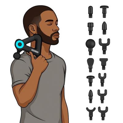 12 Farklı Başlıklı Profesyonel Masaj Tabancası - Kas Gevşetici ve Yorgunluk Giderici Masaj Aleti (3936)