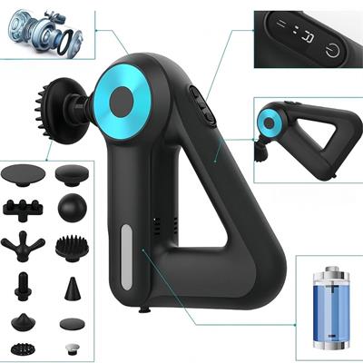 12 Farklı Başlıklı Profesyonel Masaj Tabancası - Kas Gevşetici ve Yorgunluk Giderici Masaj Aleti (3936)