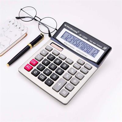 12 Haneli Geniş LCD Ekran, Pilli Büyük Düğmeli Hesap Makinesi (3936)