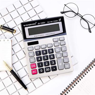 12 Haneli Geniş LCD Ekran, Pilli Büyük Düğmeli Hesap Makinesi (3936)