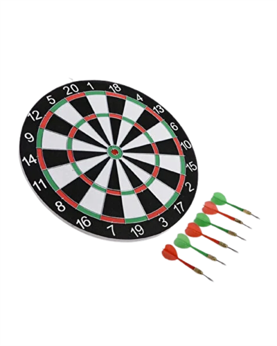 12 İnç Ahşap Dart Tahtası 4 Adet Metal Uçlu Dart Oku Dahil
