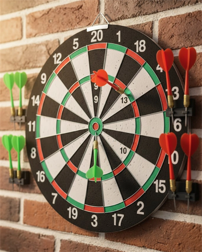 12 İnç Dart Tahtası 4 Adet Metal Uçlu Dart Oku Kolay Montajlı