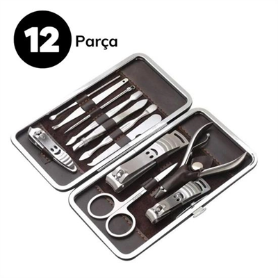12 Parça Çanta Tipi Manikür Pedikür Tırnak Bakım Seti Bx40