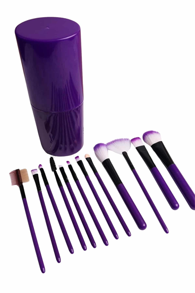 12 Parça Makyaj Fırça Seti Profesyonel Fondöten Allık Far Kontür Fırçası