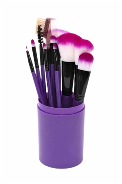 12 Parça Makyaj Fırçası Yumuşak Kıllı Profesyonel Fırça Seti Yüksek Kaliteli Pürüzsüz