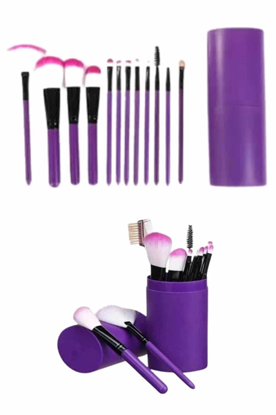 12 Parça Makyaj Fırçası Yumuşak Kıllı Profesyonel Fırça Seti Yüksek Kaliteli Pürüzsüz