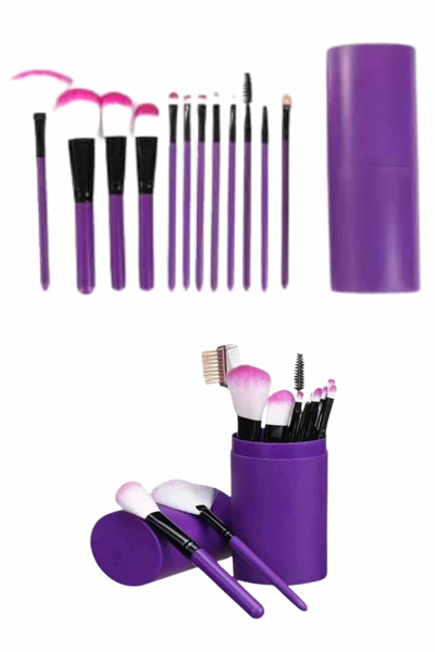 12 Parça Makyaj Fırçası Yumuşak Kıllı Profesyonel Fırça Seti Yüksek Kaliteli Pürüzsüz