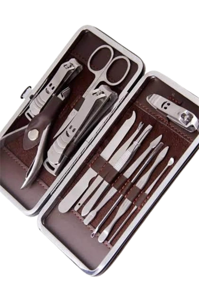 12 Parça Manikür Pedikür Seti Tırnak Bakımı Nasır Temizleme El Ayak Bakımı