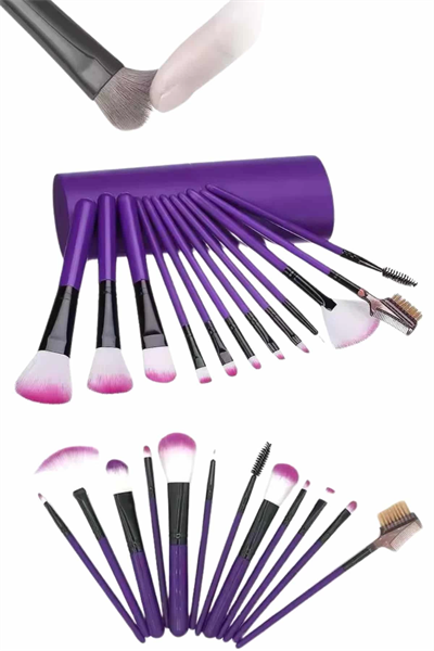12 Parça Yumuşak Uçlu Makyaj Fırça Set-Göz ve Yüz Makyajı İçin Fırça Seti Profesyonel Makyaj Seti
