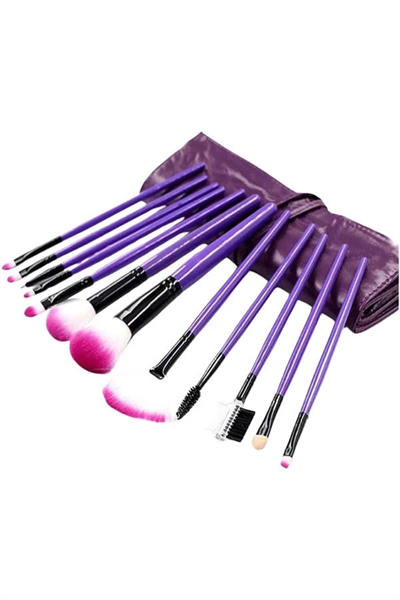 12 Parça Yumuşak Uçlu Makyaj Fırça Set-Göz ve Yüz Makyajı İçin Fırça Seti Profesyonel Makyaj Seti