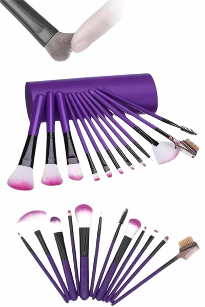 12 Parça Yumuşak Uçlu Makyaj Fırça Set-Göz ve Yüz Makyajı İçin Fırça Seti Profesyonel Makyaj Seti