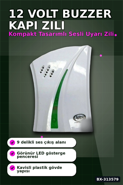 12 Volt Buzzer Sesli Kapı Zili Bx40 Tekli Paket - Düşük Voltajlı Kapı Zili BX-313579