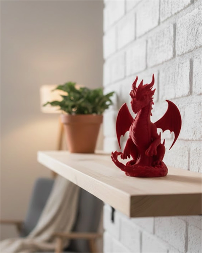 12 cm Kırmızı Ejderha Figürü Koleksiyonluk Dekoratif Biblo