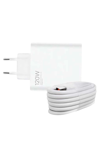 120 Watt Turbo Hızlı Şarj Aleti Seti Hızlı Şarj Adaptörü Beyaz