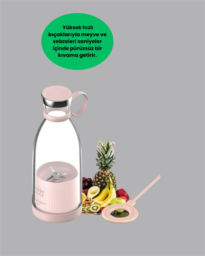 1200mAh Şarjlı, Hafif ve Pratik Taşınabilir Blender
