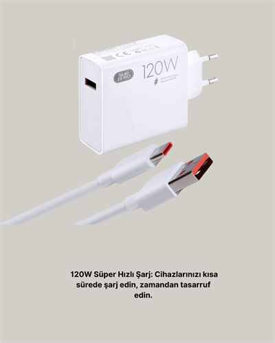 120W Mi Turbo Destekli Hızlı Şarj Cihazı Type-C Uyumlu Akım Korumalı