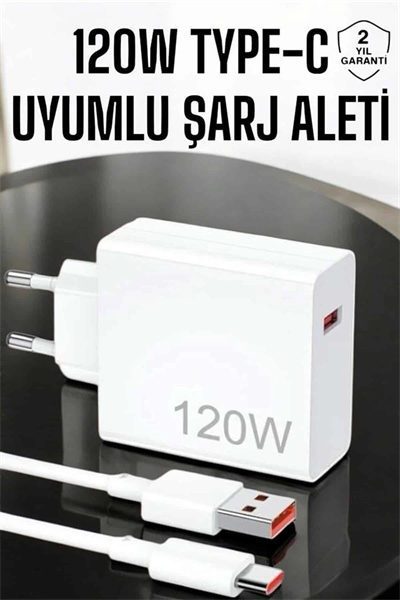 120W Şarj Aleti Type-C Uyumlu Turbo Şarj Aleti Yeni Nesil