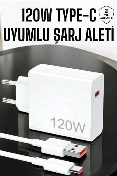 120W Şarj Aleti Type-C Uyumlu Turbo Şarj Aleti