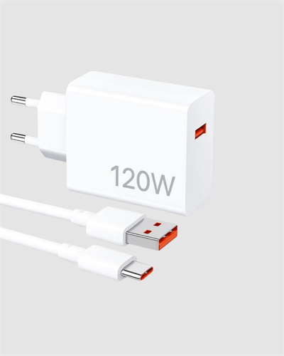 120W Süper Hızlı Şarj Adaptörü – Type-C Kablo Dahil, Yüksek Voltaj Korumalı