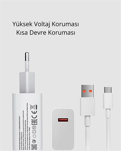 120W Süper Hızlı Şarj Adaptörü – Type-C Kablo Dahil, Yüksek Voltaj Korumalı