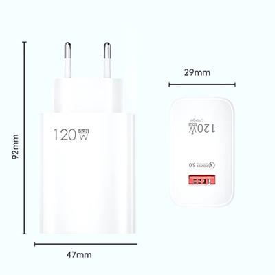 120W USB Hızlı Type C Uçlu Kablolu Şarj Aleti (3936)