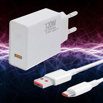 120W USB Hızlı Type C Uçlu Kablolu Şarj Aleti (3936)